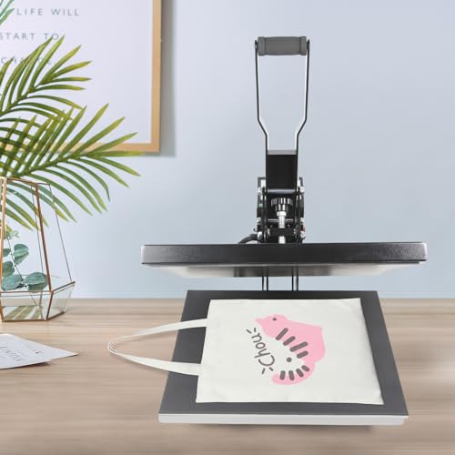 Heat Press Machine, 1400W Clamshell Digital Sublimation Printer, Digital Control Heat Transfer Machine with Adjustable Pressure & Handle for Producing Advertisements LKOBERTF