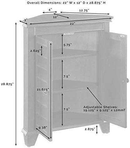 Crosley Furniture Lydia Corner Cabinet, Espresso - WoodArtSupply