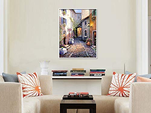 LVIITIS DIY 5D Diamond Painting Kits for Adults Full Drill, Paintings Pictures Arts Craft for Home Wall Decor，5D Painting Dots Kits (Streets) LVIITIS