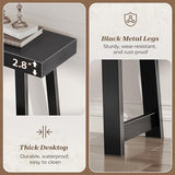Huuger Entryway Console Table with Charging Station, USB-C Port, 47.2 Inch Sofa Table with Metal Legs, Entry Hallway Table with Thicker Desktop, Modern Behind Couch Table, Black Huuger