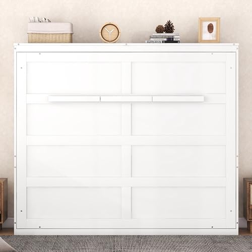 Harper & Bright Designs Queen Size Murphy Bed, Wall Bed, No Box Spring Needed, White Harper & Bright Designs