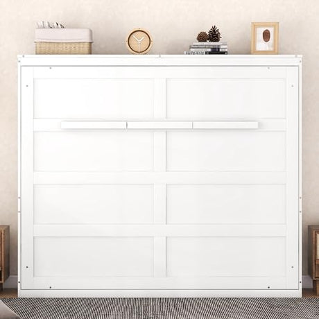 Harper & Bright Designs Queen Size Murphy Bed, Wall Bed, No Box Spring Needed, White Harper & Bright Designs