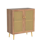 EDYO LIVING 31" Rustic Sideboard Buffet Cabinet with Metal Grid Decorated, Wood Accent Storage Credenza Cabinet, Console Table for Living Room, Hallway, Dining Room, Kitchen, Rustic Oak EDYO LIVING