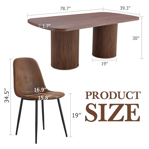 UELKS Dining Table Set for 8 with Chairs, 9 Piece Modern Farmhouse Kitchen Table with Chairs for 8 Person, 8 Seater Kitchen and Dining Room Furniture UELKS