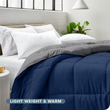 Bare Home Comforter - Twin/Twin Extra Long - Reversible Colors - Goose Down Alternative - Ultra-Soft - Premium 1800 Series - All Season Warmth - Bedding Comforter (Twin/Twin XL, Dark Blue/Grey) Bare Home