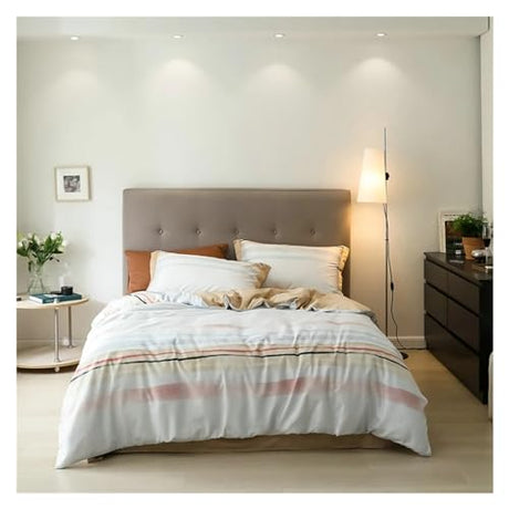 YUSIWOAL Bedding set Cotton Duvet cover Feathers Bed linen Set Bedding Queen Single size comforter sets,Summer Duvet Cover sets(D,FITTED BED SHEET-KING 4PCS) YUSIWOAL