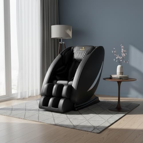 Full Body Massage Chair Recliner with Zero Gravity,Heat Therapy & Air Compression for Back, Neck, Legs, Shoulder, Arms, Calves, Bluetooth, Adjustable, for Home/Office Use, Ideal Wellness Gift, Black GDFStudio