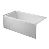 Aqua Eden VTAP6032R22C 60-Inch Anti-Skid Acrylic 3-Wall Alcove Tub with Right Hand Drain Hole, White Kingston Brass