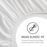HYPREST Extra Deep Pocket King Sheet Sets Fits 18"-24" in Deep Mattress -100% Cotton King Sheet Set,White Hotel Luxury Soft Wrinkle Free Cooling Sheet Sets for King Bed Deep Pocket HYPREST