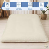 Cottington Lane Traditional Japanese Shikibuton Futon Cover, King Size Premium Cotton Zippered Floor Mattress Slipcover, Soft Durable, Ideal for Dorm Rooms, Guest Rooms, Ivory Cottington Lane