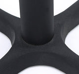 Cain 42" Round Breakroom Table- Grey & 4 'M' Stack Chairs- Black Regency