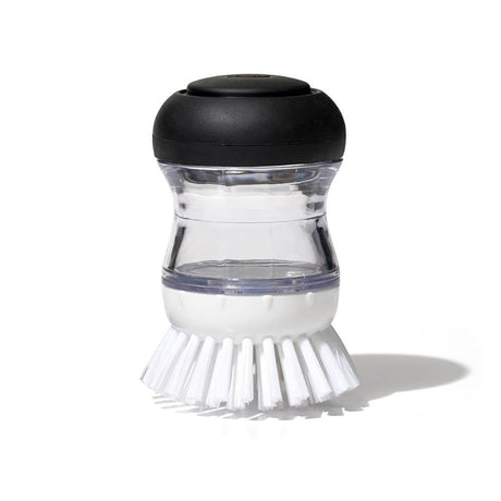 OXO Good Grips Soap Dispensing Palm Brush, Black/Clear/White OXO