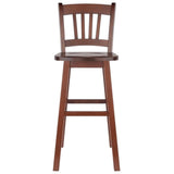 Winsome Fina Swivel Seat Bar Stool, 30In Height, Solid Wood, Walnut Finish Winsome
