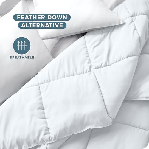Bare Home Duvet Insert Comforter - Queen Size - Goose Down Alternative - Ultra-Soft - Premium 1800 Series - All Season Warmth - Bedding Comforter (Queen, White) Bare Home