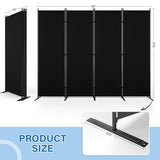 AKTOP 4 Panel Room Divider, 6FT Portable Wall Divider for Room Separation, 88"W Fabric Partition Room Dividers and Folding Privacy Screens, Freestanding Room Separators for Home Office Bedroom, Black AKTOP