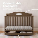 Graco Story 5-in-1 Convertible Crib with Drawer – GREENGUARD Gold Certified Wood Crib, Converts to Toddler Bed, Daybed, Full-Size Bed, Nursery Storage Drawer, Reversible Headboard (Hazelnut)