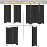 MAYOLIAH 4 Panel Room Divider Screen 6Ft Tall Foldable Privacy Dividers Indoor Wall Partition Room Separator Black MAYOLIAH
