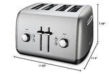 KitchenAid 4-Slice Toaster with Manual High-Lift Lever - KMT4115, Contour Silver KitchenAid