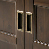 SIMPLIHOME Burlington SOLID WOOD 30 inch Wide Transitional Low Storage Cabinet in Mahogany Brown for the Living Room, Entryway and Family Room SIMPLIHOME