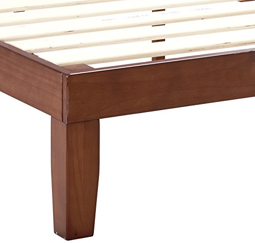 ZINUS Vivek Antique Espresso Wood Platform Bed Frame with Headboard - No Box Spring Required, Easy Assembly, Queen Size Zinus