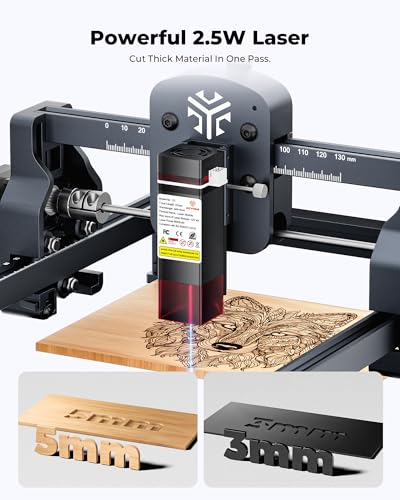 ACMER S1 Laser Engraver 2500mW, Compact Desktop Engraving & Cutting Machine for DIY Crafts, Small Business & Makers, 130×130mm Work Area, 0.04mm Laser Spot Engraving Machines & Tools ACMER