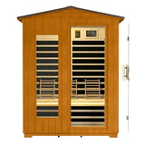 springspa Outdoor Infrared Sauna 3 Person for Home, 15amp Low EMF Far Infrared Spruce Wooden Sauna with Bluetooth,LCD Panel springspa