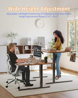 YIHAYO Reversiable L-Shaped Electric Standing Desk, 59 Inches Stand Up Corner Desk, Sit and Stand Up for Work Office Home, Ergonomic Rising Computer Table with Splice Board, Rustic Brown YIHAYO