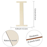 Large Wooden Letters 12 Inch Paintable Wood Letter I for Wall Decor, 1/5 Inch Thick Wooden Alphabet Letters Cutouts for DIY Crafts Project Unfinished Wood Birthday Wedding Party Home Decoration Longan Craft