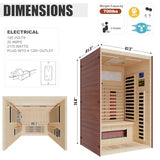 MEISSALIVVE Full Spectrum Sauna for Home, 1-2 Person Infrared Sauna with 7-Color Light Therapy & Bluetooth Speakers, Indoor Dry Heat Sauna with Red Light, Personal Luxury Spa for Home & Gym MEISSALIVVE