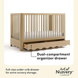 Storkcraft Casablanca Convertible Crib with Drawer and Toddler Guardrail (Driftwood) – GREENGUARD Gold Certified, Toddler Bed Conversion Kit Included, Fits Standard Crib Mattress, Crib with Storage
