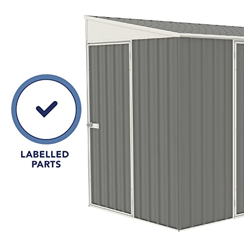 ABSCO Lean to 10 x 5 Ft. Metal Bike Shed, Aluminum and Steel Utility Tool Shed, Outdoor Storage for Backyard, Lawn, Bikes, 50 Sq. Ft., Woodland Gray ABSCO