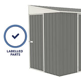 ABSCO Lean to 10 x 5 Ft. Metal Bike Shed, Aluminum and Steel Utility Tool Shed, Outdoor Storage for Backyard, Lawn, Bikes, 50 Sq. Ft., Woodland Gray ABSCO