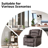 EBELLO Classic Power Recliner Chair, Oversized Electric Reclining Chair with Overstuffed Cushion and Back, Soft Fabric Adults Single Recliner Sofa for Living Room, Brown