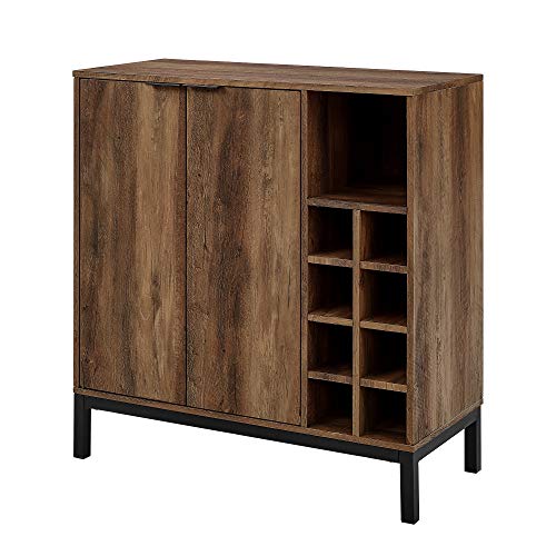 Walker Edison Industrial Modern Farmhouse Wood Buffet Sideboard-Living Room Entryway Serving Storage Cabinet Doors-Dining Room Console, 34 Inch, Rustic Oak - WoodArtSupply