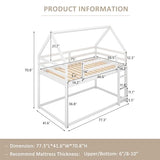 ZJIAH Twin Over Twin Solid Wood House Bunk Bed with Ladder and Safety Guardrails - Fun and Stylish Sleep Solution for Teens ZJIAH