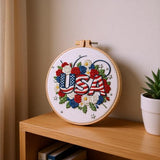 Embroidery Kit for Beginners & Adults Starter Kit, Cross Stitch Kits,DIY Hand Embroidery Needlepoint Set with Hoop, Pre-Printed Fabric, Threads and Instructions (USA)