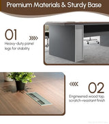 8FT Conference Table, Large Rectangular Seminar Meeting Table with Rectangle Grommet, 1.65" Thickened DeskTop, Sturdy Straight Legs & Refined Edge Banding for Office Meeting (94.5"L * 43.3"W * 29.5"H) Anzhap