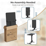JYLH JOYSEEKER Foldable Mobile Standing Desk, 27 Inch Small Rolling Laptop Cart Height Adjustment, 90° Tiltable Sofaside Table, No Assembly Needed Portable Computer Workstation, Black JYLH JOYSEEKER