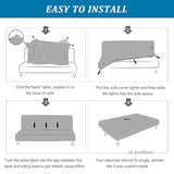 PU Leather Armless Sofa Cover Waterproof Futon Covers Full Size Furniture Protector Sofa Bed Slipcovers for Living Room Brown Small Generic