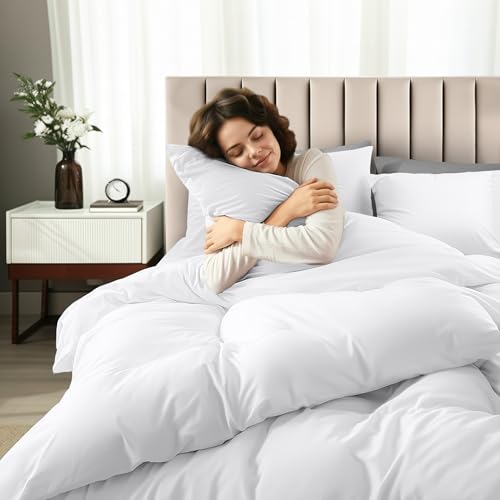Utopia Bedding Duvet Cover Full with Fitted Sheet (54x75) - 2 Pillow Case (20x30) - All Season Luxury Bed in a Bag with Zippered Duvet Cover - No Comforter (White) Utopia Bedding