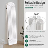 Aletheiawu Room Divider and Folding Privacy Screen 4 Panel Wood Arched Room Divider Wall, Separators Divider for Room Separation, Folding Portable Partition Screen for Home Office Bedroom (White) Aletheiawu
