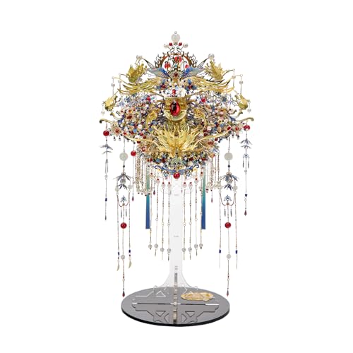 MU Phoenix Crown 3D Metal Puzzles, Chinese Ancient Gemmy Coronet Model Kits Building for Adult, Birthday Wedding Gift Home Decoration