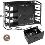 SEDETA 44" File Cabinet, Filing Cabinet fits Legal/Letter Size, 2 Drawer File Cabinets for Home Office with Lock, Power Strip, 6 Storage Shelves, Rustic Brown SEDETA