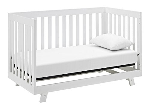 Storkcraft Beckett Convertible Crib (White) – Converts from Baby Crib to Toddler Bed and Daybed, Fits Standard Full-Size Crib Mattress, Adjustable Mattress Support Base - WoodArtSupply