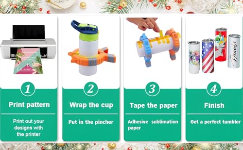 𝑷𝒆𝒓𝒇𝒆𝒄𝒕 𝑻𝒖𝒎𝒃𝒍𝒆𝒓 𝑪𝒍𝒂𝒎𝒑,Sublimation Blanks Tumbler Clamp Tool, for 20oz 30oz Sublimation Blanks, Heat Resistant Gloves, Heat Tape Sublimation, Heat Tape Dispenser Sublimation Kit AFW