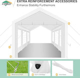 COBIZI 10x20 Party Tent Heavy Duty for Parties, Powder Coating (Better Than Galvanized), Waterproof for Church & Wedding, Large Outdoor Event Gazebo with Removable Sidewall & Built-in Sandbag, White COBIZI