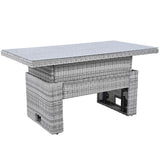 YOPTO 8-Piece Outdoor Furniture Couch Set,Rattan Patio Conversation Sectional Sofa Set with Adjustable Table,Recliners W/Extendable Side Tables & 2 Movable Ottomans,for Patio,Lawn,Backyard,Pool,Beige YOPTO