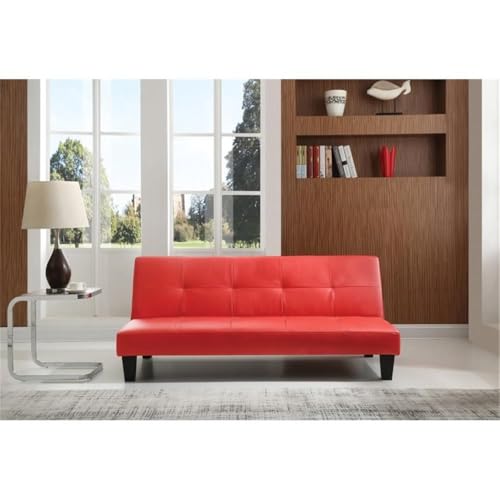 Glory Furniture Alan Faux Leather Sleeper Sofa in Red Glory Furniture