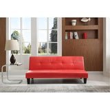 Glory Furniture Alan Faux Leather Sleeper Sofa in Red Glory Furniture