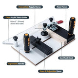 POWERTEC Router Table Fence System 3-3/8" Tall 24" Long w/Rail Coping Sled, Cutting Rail for End Grain Cutting Profiles. Ideal for Cabinet Door, Drawer Fronts for Woodworking Tools Jigs (71975) POWERTEC